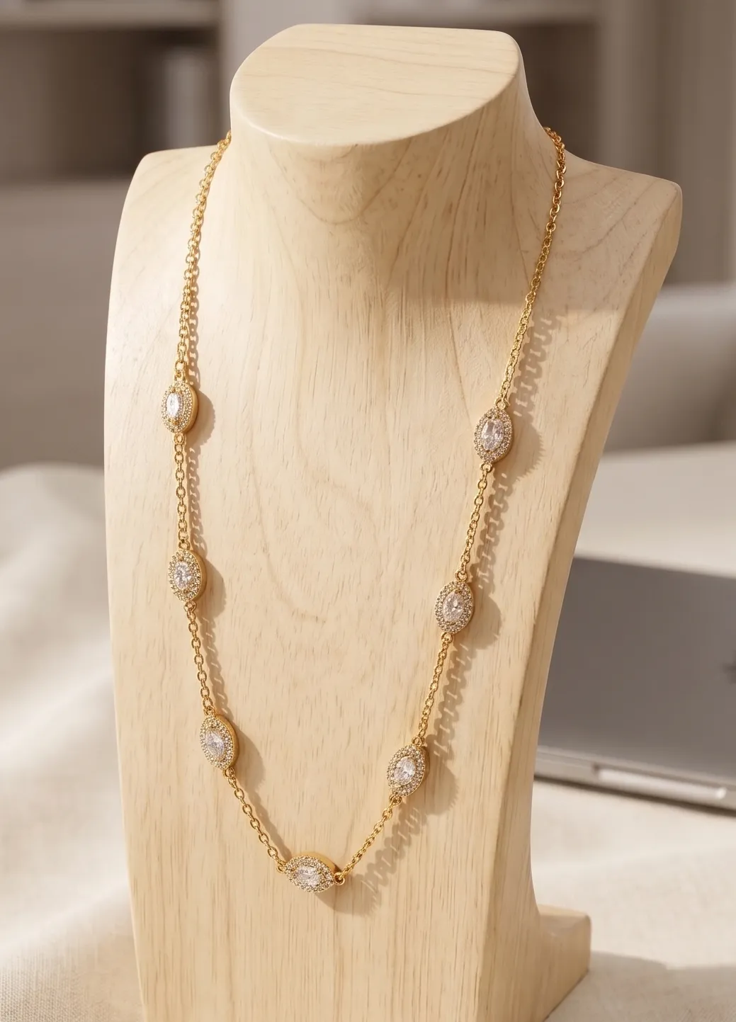 Golden Egg Cubic Zirconia Chain